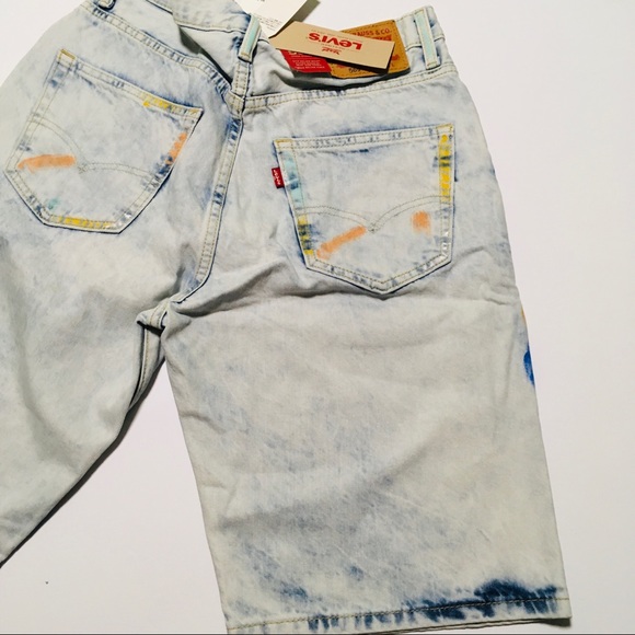 NWT Levi’s 569 Loose Straight Unique Paint Denim Jean Shorts Men's Size 31 NEW - Picture 10 of 12